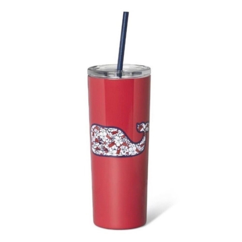 Vineyard Vines Target Cup 22.5 oz Whale Red Flower